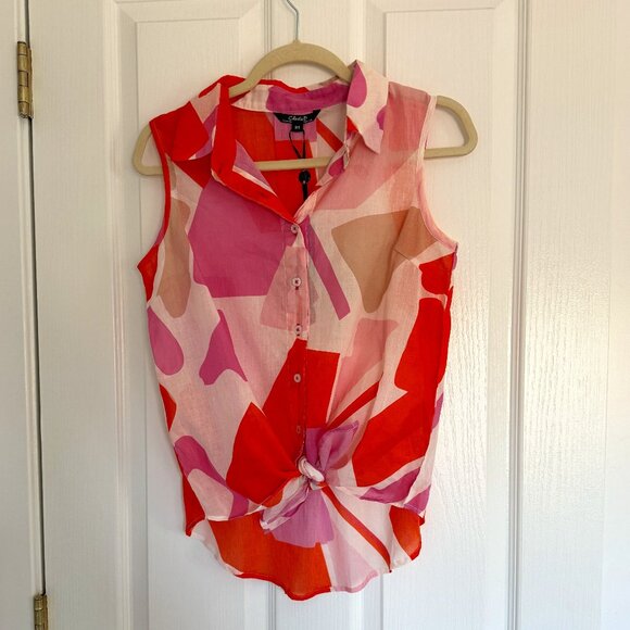 CHARLIE B Tops - Geometric Print Sleeveless Blouse NWT